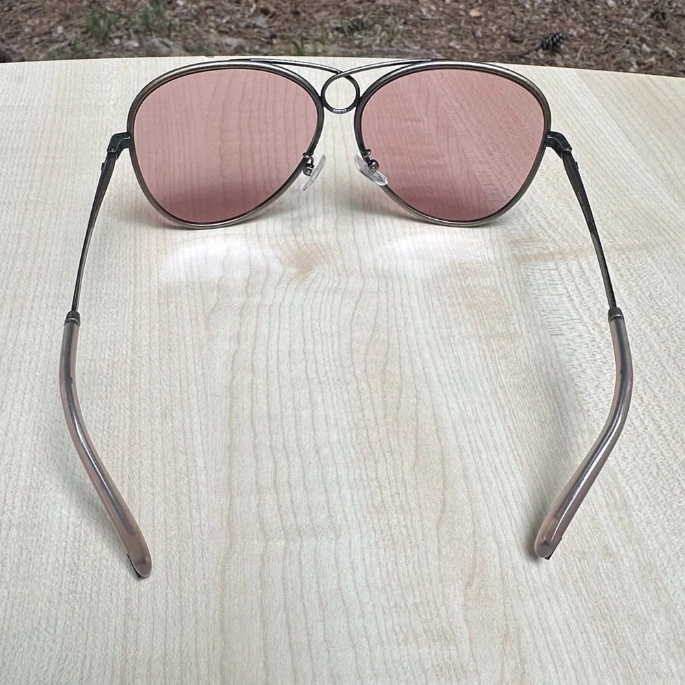 TORY BURCH sunglasses for women aviators with rose pink lenses metal NEW + CASE - Picture 5 of 11